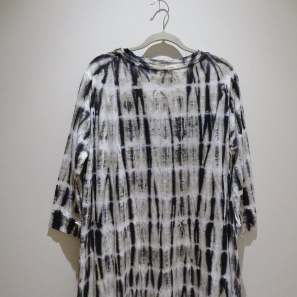 GILDA MIDANI Maria Maxi Dress in Black White Tie Dye Lagenlook Artsy Boho NWT - Picture 13 of 16